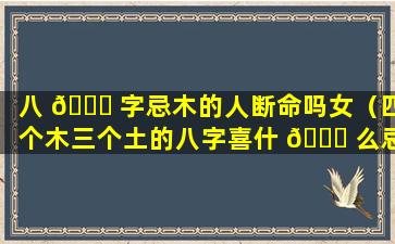 八 🍁 字忌木的人断命吗女（四个木三个土的八字喜什 🐕 么忌什么）